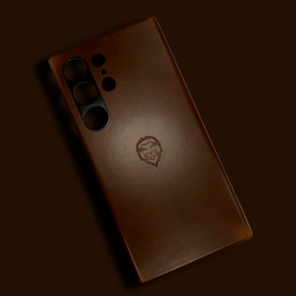 Dark Brown Genuine Leather Case S24 Ultra