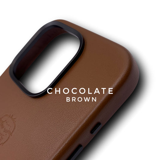 iPhone 15 pro Chocolate Brown Genuine leather case