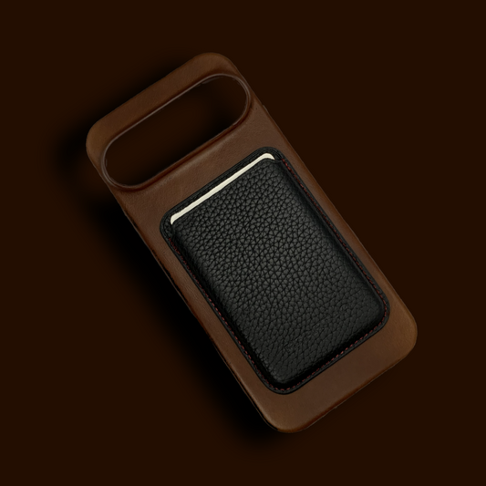 Dark Brown Genuine Leather Case combo pixel 9pro xl